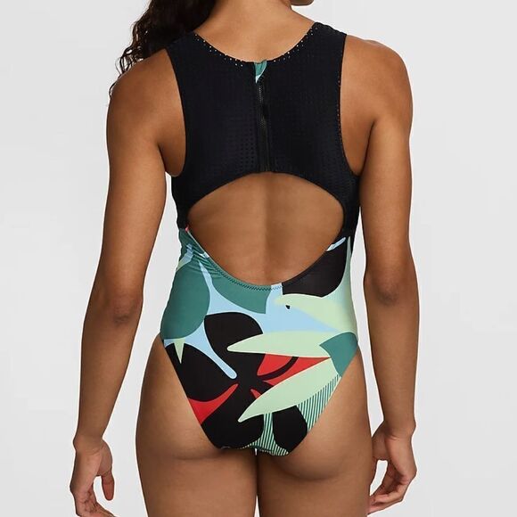 Nike Swim Women's Keyhole Back One-Piece Swimsuit- Size Small - Picture 2 of 10